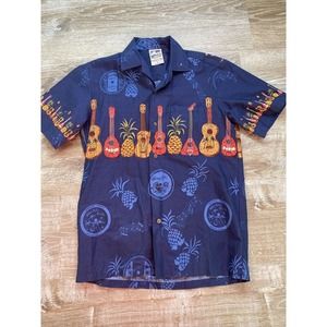 Vintage Hawaiian Togs Ukelele Hawaiian Shirt S